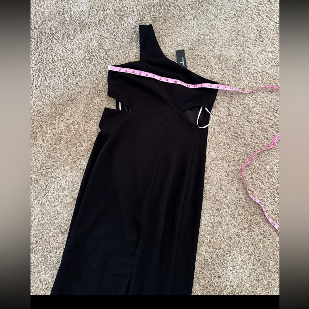 NWT Lulus Show-Stopping Style Black One-Shoulder Cutout Maxi Dress 
size Large - Picture 12 of 12